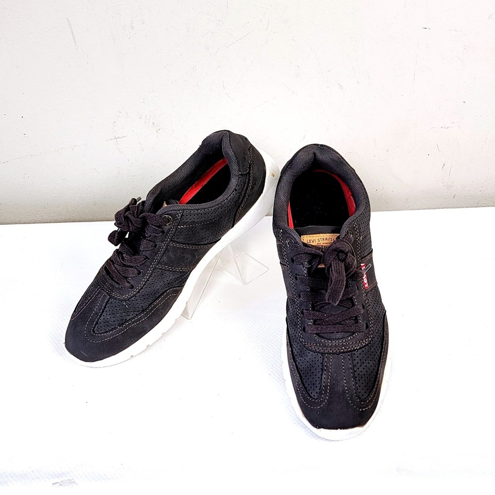 Levi's Casual Sneakers Mens 8 Blk/Brown Perforated Low Top Comfort Preppy Shoes